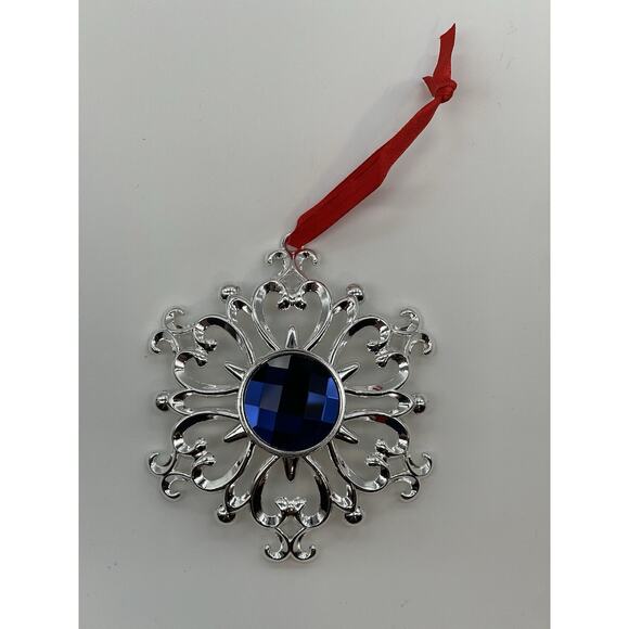 Lenox Silverplate Bejeweled Snowflake Christmas Ornament Keepsake NIB 856360 - Picture 1 of 4